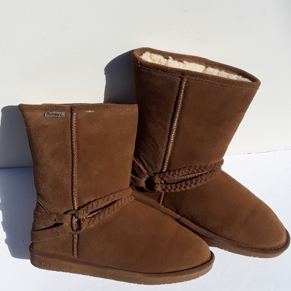 SIZE Bearpaw ADELE suede sheepskin winter boots